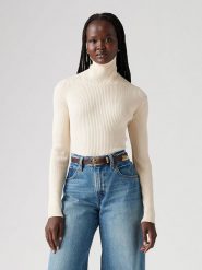 Levi's Golf w kolorze kremowym rozmiar: M. Brązowe golfy Levi's®, m, bez wzorów, ze splotem, bez ramiączek. Za 100.95 zł.