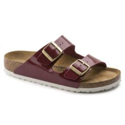 Klapki damskie Birkenstock Arizona BS Birko-flor. Czerwone klapki Birkenstock, bez wzorów, z syntetyku, bez obcasa. Za 287.00 zł.