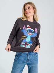 Bluza Stitch - szary. Szare bluzy Sinsay, l, bez wzorów, bez kaptura. Za 49.99 zł.