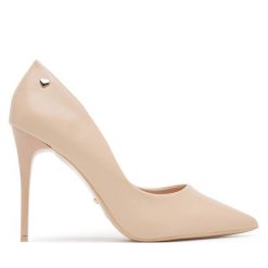 Szpilki DeeZee. Brązowe szpilki DeeZee, bez wzorów, bez obcasa, na szpilce, bez zapięcia. Za 139.99 zł.