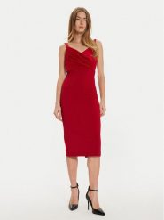 Rinascimento Sukienka koktajlowa CFC0019703002 Czerwony Slim Fit. Czerwone sukienki Rinascimento, xs, bez wzorów, z syntetyku, wizytowe, bez kołnierzyka, bez ramiączek. Za 289.99 zł.