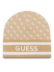 Guess Czapka W4BZ21 Z3JD2 Beżowy. Brązowe czapki Guess, z aplikacjami, z materiału. Za 179.99 zł.