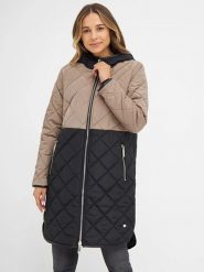 TicketWOMAN Płaszcz przejściowy w kolorze jasnobrązowo-czarnym rozmiar: 34. Brązowe płaszcze TicketWOMAN, bez wzorów, bez kaptura. Za 260.99 zł.