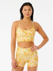 Rip Curl Top sportowy "Mirage" w kolorze pomarańczowo-żółtym rozmiar: M. Pomarańczowe koszulki sportowe Rip Curl, bez wzorów, bez ramiączek, outdoorowe. Za 99.45 zł.