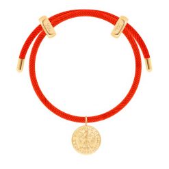 Bransoletka Liana w kolorze czerwonym z pozłacaną Monetą Szczęścia. Czerwone bransoletki Lilou, pozłacane. Za 268.00 zł.