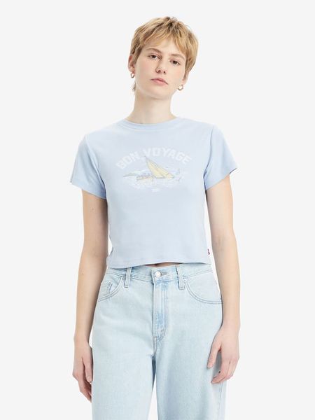 Levi's Koszulka w kolorze błękitnym rozmiar: S. Niebieskie bluzki Levi's®, s, bez wzorów, z bawełny, bez kołnierzyka, bez ramiączek. Za 82.95 zł.