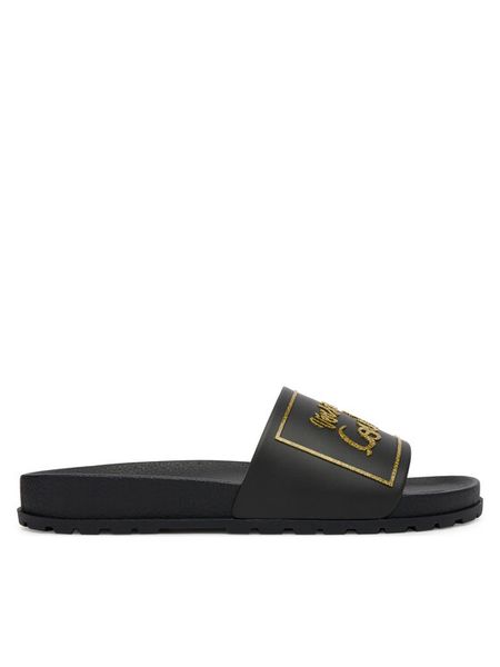 Versace Jeans Couture Klapki 80VA3SQ2 ZSS79 899 Czarny. Czarne klapki Versace Jeans Couture, bez wzorów, z jeansu, bez obcasa. Za 216.99 zł.