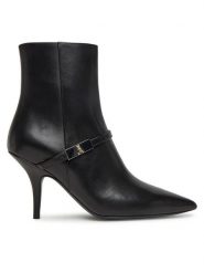 Patrizia Pepe Botki 8Y0113/L048 Czarny. Czarne botki Patrizia Pepe, bez wzorów, ze skóry, bez obcasa, na szpilce, bez zapięcia. Za 1,599.00 zł.