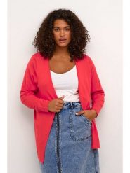 KAFFE curve Kardigan "Farsia" w kolorze koralowym rozmiar: L. Czerwone kardigany KAFFE curve, l, bez wzorów. Za 82.99 zł.