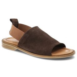 Sandały damskie Artiker, cholewka ze skóry naturalnej zamszowej szeroki pasek z przodu na płaskiej podeszwie, brązowe, 58C2170. Brązowe sandały Artiker, bez wzorów, ze skóry, eleganckie, bez obcasa, na płaskiej podeszwie, bez zapięcia. Za 199.00 zł.