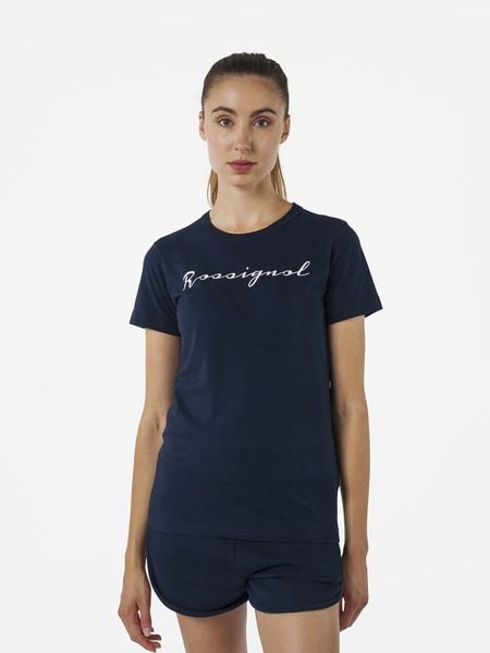 ROSSIGNOL Koszulka "Logo Rossi" w kolorze granatowym rozmiar: M. Niebieskie bluzki Rossignol, m, bez wzorów, z bawełny, bez kołnierzyka, bez ramiączek. Za 118.01 zł.