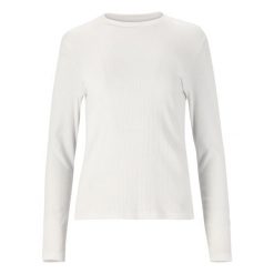 Damska koszulka z długim rękawem Athlecia Lankae. Białe bluzki ENDURANCE, bez wzorów, sportowe, bez kołnierzyka, bez ramiączek. Za 154.50 zł.