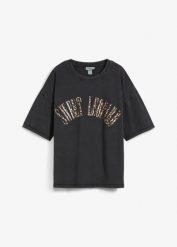 Koszulka oversize z miękkiej mieszanki bawełny. Czarne bluzki bonprix, bez wzorów, z bawełny, bez kołnierzyka, bez ramiączek. Za 94.99 zł.