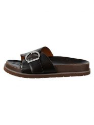 GANT Footwear Skórzane klapki "Mardale" w kolorze brązowym rozmiar: 40. Brązowe klapki GANT Footwear, bez wzorów, z otwartym noskiem, bez obcasa. Za 270.45 zł.