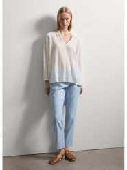 STEFANEL Bluzka w kolorze kremowym rozmiar: S. Brązowe bluzki Stefanel, s, bez wzorów, bez kołnierzyka, bez ramiączek. Za 165.99 zł.