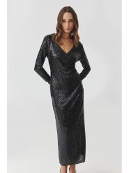 TATUUM Sukienka "Agatia" w kolorze czarnym rozmiar: XL. Czarne sukienki Tatuum, na co dzień, xl, bez wzorów, bez kołnierzyka, bez ramiączek, maxi, proste. Za 240.43 zł.