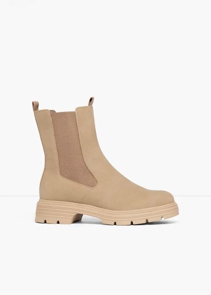 Sztyblety Tamaris. Brązowe botki bonprix, bez wzorów, bez obcasa, bez zapięcia. Za 299.99 zł.