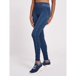 Damskie legginsy mid-rise Hummel TE Christel. Niebieskie legginsy Hummel, xs, bez wzorów, z dzianiny. Za 153.00 zł.