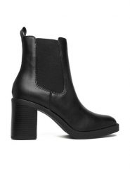 JENNY Botki CEO-R25AW09091 Czarny. Czarne botki Jenny, bez wzorów, z materiału, bez obcasa, na słupku, bez zapięcia. Za 179.99 zł.
