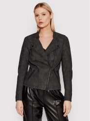 ONLY Kurtka z imitacji skóry Ava 15102997 Czarny Regular Fit. Czarne kurtki Only, bez wzorów, ze skóry, bez kaptura. Za 169.99 zł.