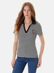 Morgan Polo 252-DINATA Czarny Regular Fit. Czarne koszulki polo Morgan, xs, bez wzorów, z wiskozy, bez kołnierzyka, bez ramiączek. Za 189.99 zł.