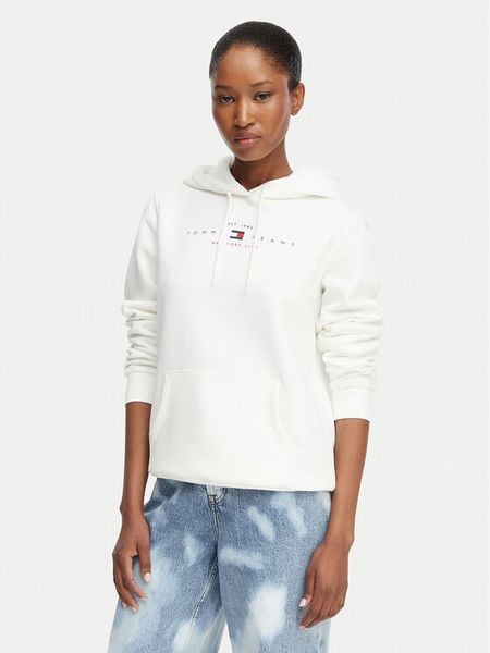 Tommy Jeans Bluza Tjw DW0DW23485 Biały Regular Fit. Białe bluzy Tommy Jeans, s, bez wzorów, z bawełny, bez kaptura. Za 291.99 zł.