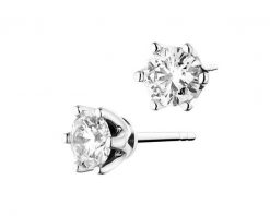 Kolczyki z białego złota z brylantami - SI2/H - 1,40 ct - próba 750. Białe kolczyki Apart, z brylantem, złote. Za 53,990.00 zł.