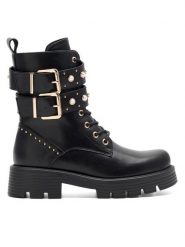 DeeZee Botki BAHAR WS6119-14 Czarny. Czarne botki DeeZee, bez wzorów, z tworzywa sztucznego, bez obcasa, na płaskiej podeszwie, bez zapięcia. Za 159.99 zł.