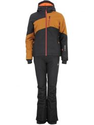 Peak Mountain 2-częściowy zestaw narciarski "Anice" w kolorze szaro-jasnobrązowym rozmiar: XL. Brązowe kurtki sportowe Peak Mountain, m, bez wzorów, bez kaptura, narciarskie. Za 590.20 zł.