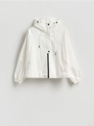 Parka z kapturem - złamana biel. Parki Reserved, l, z tkaniny, z kapturem. Za 199.99 zł.