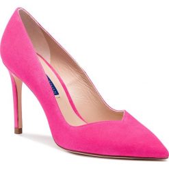 Szpilki STUART WEITZMAN - Anny ZL77299 Flamingo SUede. Czerwone szpilki Stuart Weitzman, bez wzorów, ze skóry, eleganckie, bez obcasa, na obcasie, bez zapięcia. W wyprzedaży za 709.00 zł.