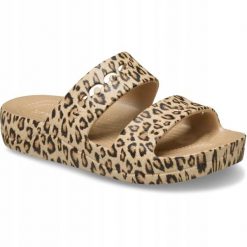 Klapki Dla Dorosłych Crocs Baya Animal Platform. Brązowe klapki Crocs, bez wzorów, z materiału, bez obcasa. Za 169.99 zł.