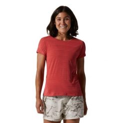 Koszulka damska Mountain Hardwear. Czerwone bluzki Mountain Hardwear, l, bez wzorów, casualowe, bez kołnierzyka, bez ramiączek. W wyprzedaży za 172.50 zł.