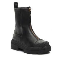 Sztyblety Furla. Czarne botki Furla, bez wzorów, bez obcasa, na płaskiej podeszwie, bez zapięcia. Za 1,549.00 zł.