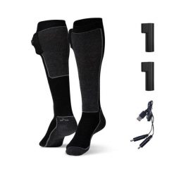 Skarpetki ogrzewane Comfort - 1 para baterii Dorośli. Czarne skarpety G-HEAT, bez wzorów, z materiału. Za 332.34 zł.