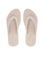 Tommy Hilfiger Japonki Th Wedge Cornrow Beach Sandal FW0FW09037 Écru. Klapki TOMMY HILFIGER, bez wzorów, ze skóry, bez obcasa. Za 209.99 zł.