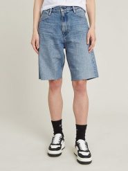 G-Star Bermudy dżinsowe w kolorze błękitnym rozmiar: W31. Niebieskie szorty G-Star, z aplikacjami, z bawełny, klasyczne, z podwyższonym stanem. Za 217.95 zł.