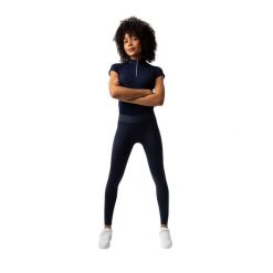 Damskie legginsy jeździeckie z pełną przyczepnością Horze Maia. Niebieskie legginsy HORZE, m, bez wzorów, z materiału. Za 218.75 zł.