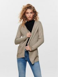 ONLY Kardigan Lesly 15174274 Beżowy Regular Fit. Brązowe kardigany Only, xs, bez wzorów, z wiskozy. Za 109.99 zł.