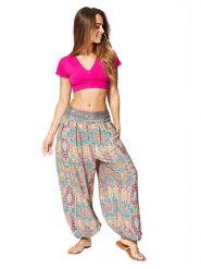 Aller Simplement Spodnie w kolorze turkusowo-różowym rozmiar: 34-40. Różowe spodnie materiałowe Aller Simplement, bez wzorów, z materiału. Za 56.99 zł.