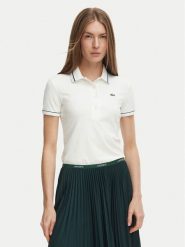 Lacoste Polo DF5284 Kremowy Slim Fit. Białe koszulki polo Lacoste, bez wzorów, z bawełny, bez kołnierzyka, bez ramiączek. Za 549.99 zł.