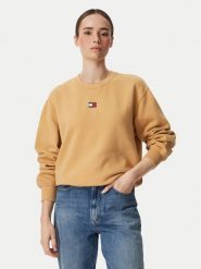 Tommy Jeans Bluza Badge DW0DW23297 Żółty Regular Fit. Żółte bluzy Tommy Jeans, s, bez wzorów, z bawełny, bez kaptura. Za 369.99 zł.