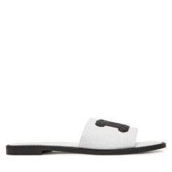 Klapki Max Mara. Białe klapki Max Mara, bez wzorów, bez obcasa. Za 679.99 zł.