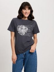 Cross Jeans Koszulka w kolorze antracytowym rozmiar: XL. Czarne bluzki Cross Jeans, xl, bez wzorów, z jeansu, bez kołnierzyka, bez ramiączek. Za 56.79 zł.