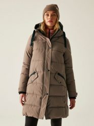 Regatta Płaszcz pikowany "Eryn" w kolorze szarobrązowym rozmiar: 42. Brązowe płaszcze Regatta, bez wzorów, bez kaptura. Za 319.13 zł.