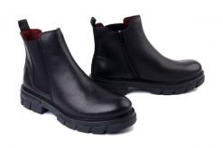 RIEKER Z9150-00 black, botki damskie. Czarne botki Rieker, bez wzorów, z gumy, bez obcasa, na obcasie, bez zapięcia. Za 373.71 zł.