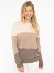 Zwillingsherz Kaszmirowy sweter w kolorze beżowo-jasnobrązowym rozmiar: L. Brązowe swetry Zwillingsherz, l, bez wzorów, z kaszmiru, bez ramiączek. Za 440.95 zł.