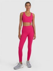 4F Legginsy treningowe szybkoschnące damskie - różowe S. Czerwone legginsy 4f, l, bez wzorów, z dzianiny, z podwyższonym stanem, długie. Za 149.99 zł.