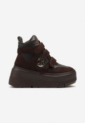 Brązowe Botki Vices w Stylu Sneakersów na Platformie Afirriva. Brązowe botki Born2be, z aplikacjami, z jeansu, bez obcasa, na platformie, bez zapięcia. Za 139.99 zł.
