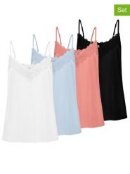 Fresh Made Topy (4 szt.) w różnych kolorach rozmiar: XS. Białe topy Fresh Made, s, bez wzorów, z koronki, bez kołnierzyka, bez ramiączek. Za 131.43 zł.